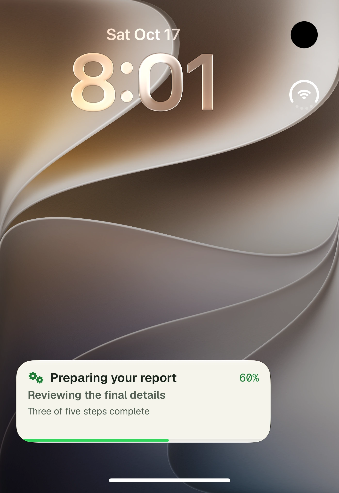Notify progress, compact native view