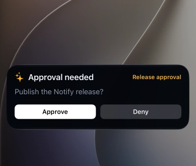 approval native Live Activity Lock Screen preview with example data