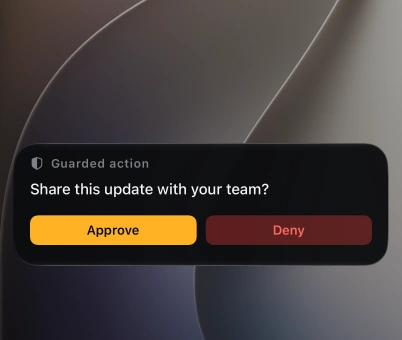 signal native Live Activity Lock Screen preview with example data